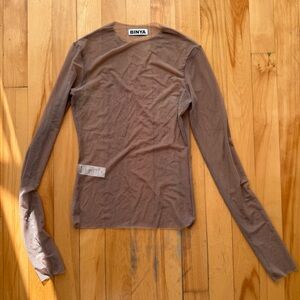 Sheer top taupe/mauve